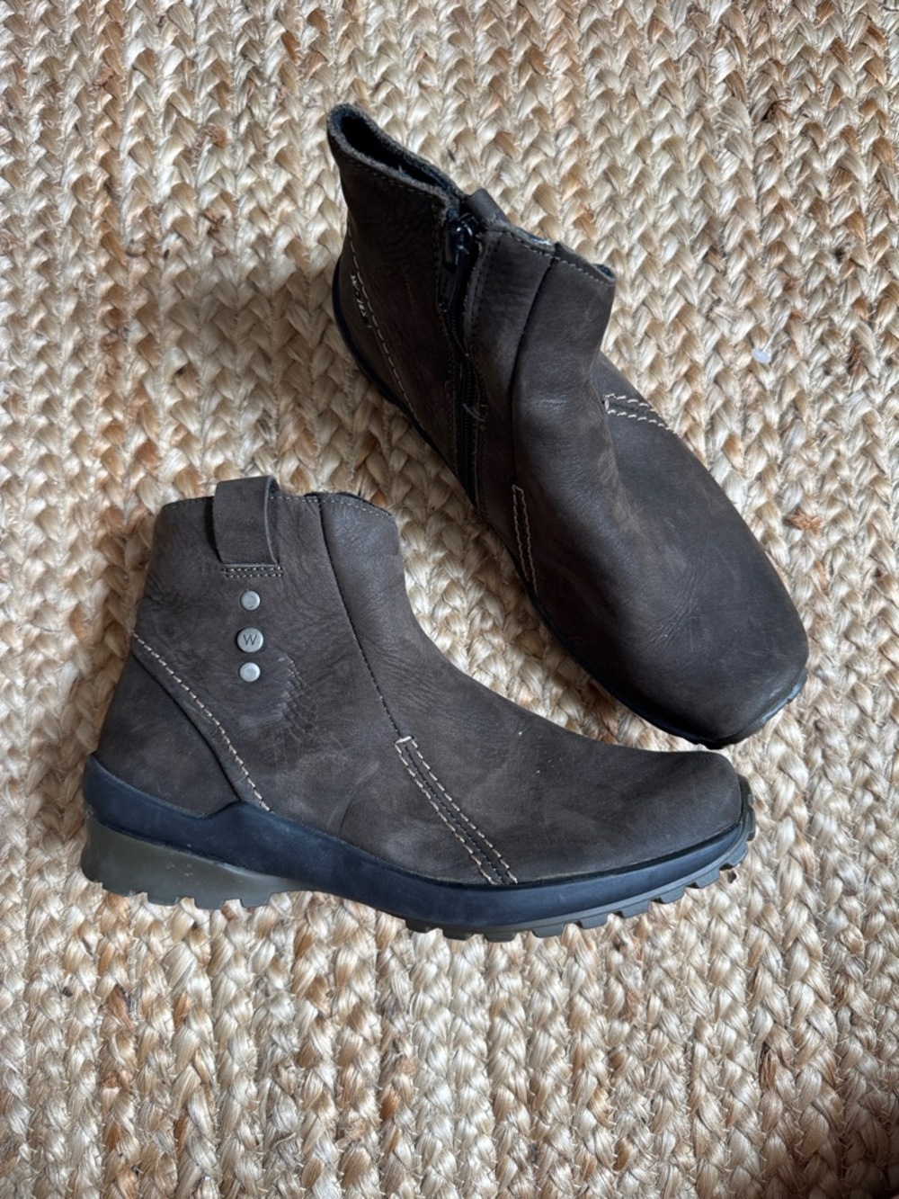 Wolky 36 Zion Water Resistant Bootie Brown Oiled Leather Boots